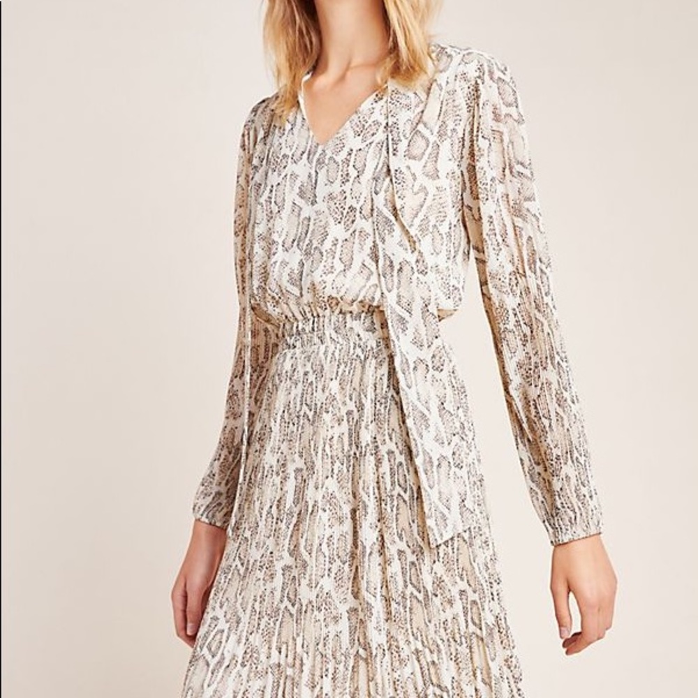Current Air Olivia Snake-Printed Midi Dress